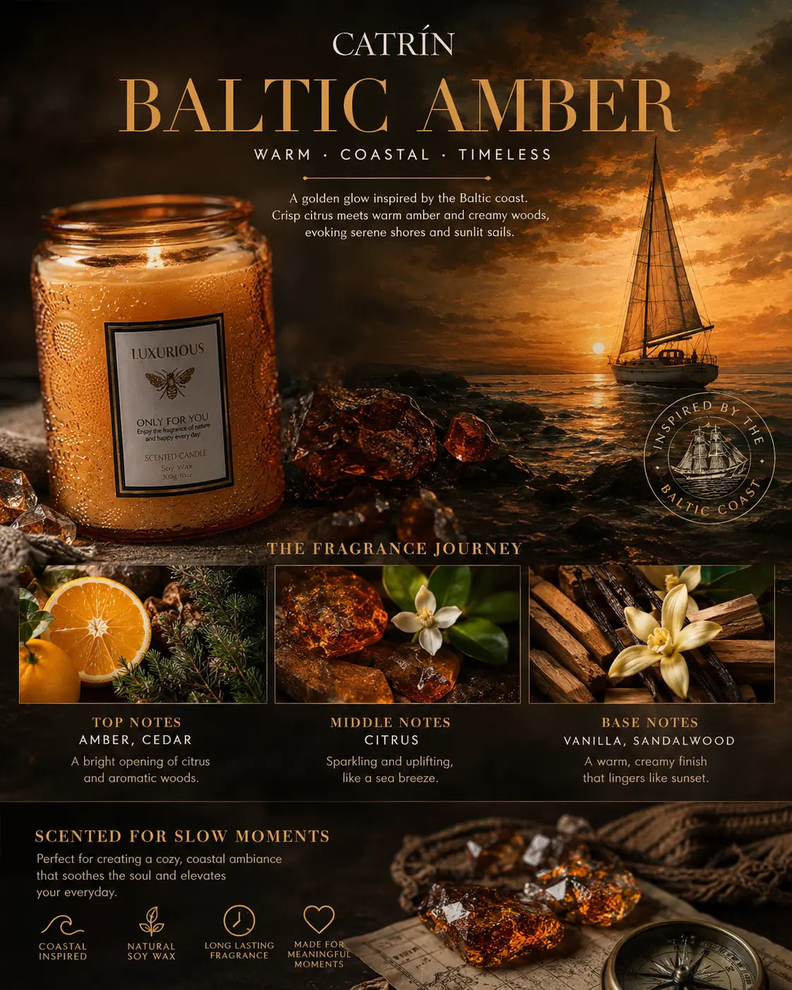 Soy Candle | Baltic Amber