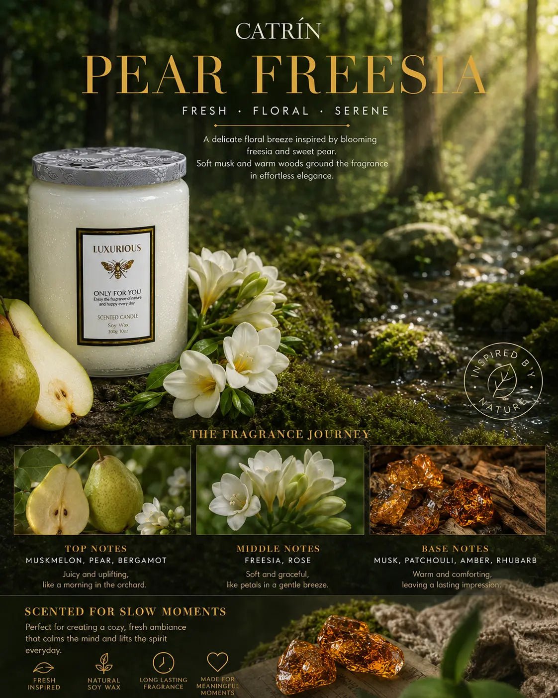 Soy Candle | Pear Freesia - Catrín Decor